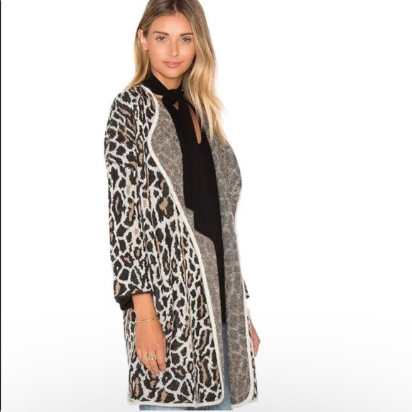Joie Berit animal print wool blend cheetah cardigan - Picture 2 of 10